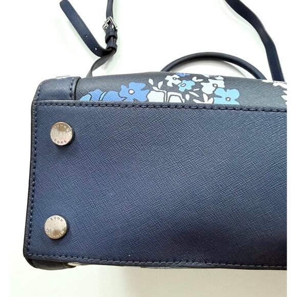 Michael Kors Dillon Satchel in Navy Blue Floral - Picture 7 of 13